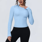 Women's Long Sleeve Yoga & Gym Top – Slim Fit Breathable Workout Shirt for Running & Fitness