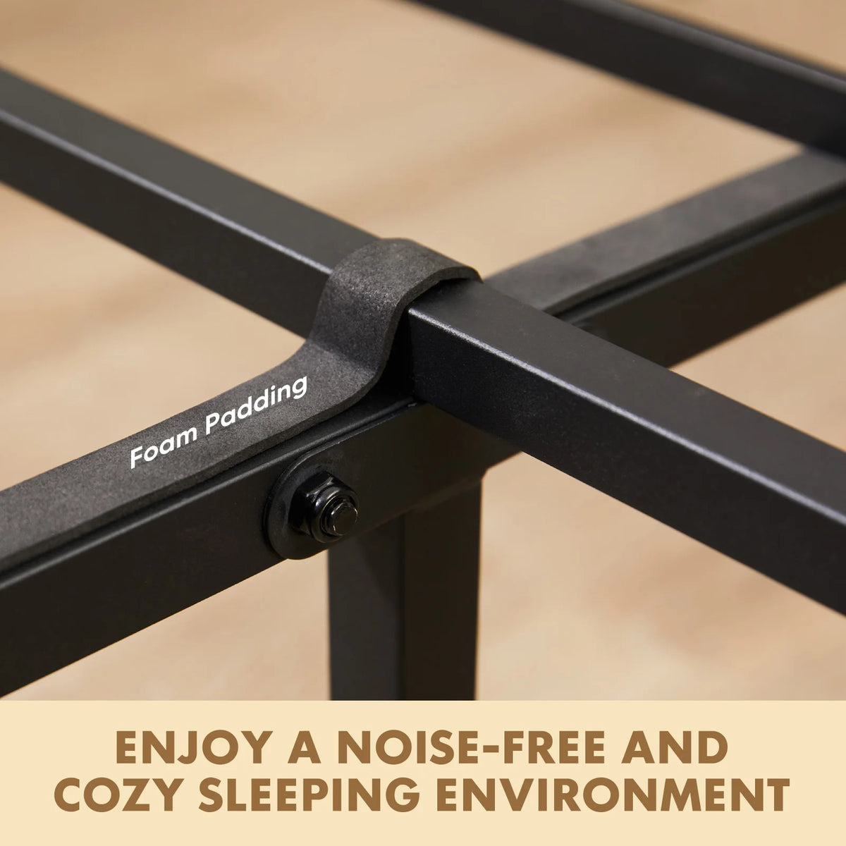 Platform Bed Frame with Wooden Headboard – No Box Spring Needed, 700 LBS Capacity