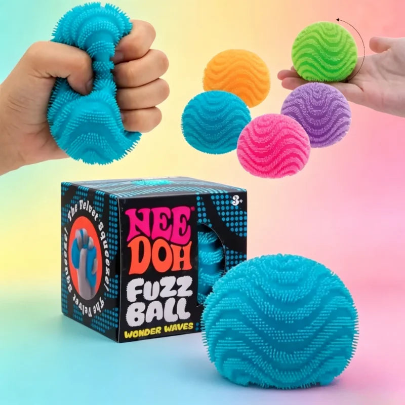 NeeDoh Fuzz Ball Wonder Waves – Sensory Stress Relief Squeeze Toy