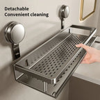 Multifunctional Suction Cup Rack Kitchen Utensils Storage Wall Mounted Spice Holder Bathroom Organizer No Drilling Required