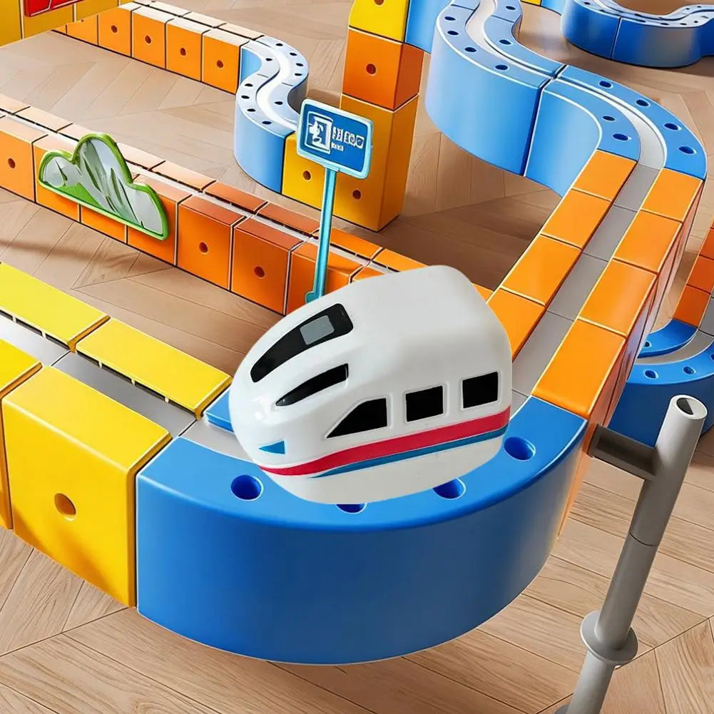 Magical Track Car Toys,Flexible Car Track Magical Train DIY Race Car Track Building Kits 3D Building Tracks Cube Rails Toys