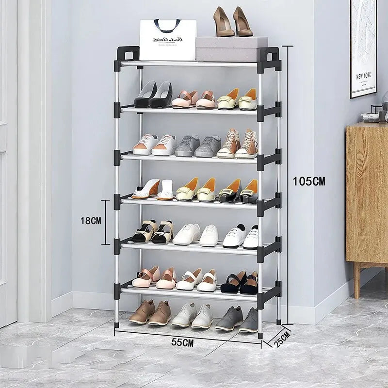 3-7Floor Simple Shoe Rack Multi Layer Dustproof Household Doorstep Shoe Cabinet Storage Space Saving Assembly Of Small Shoe Rack
