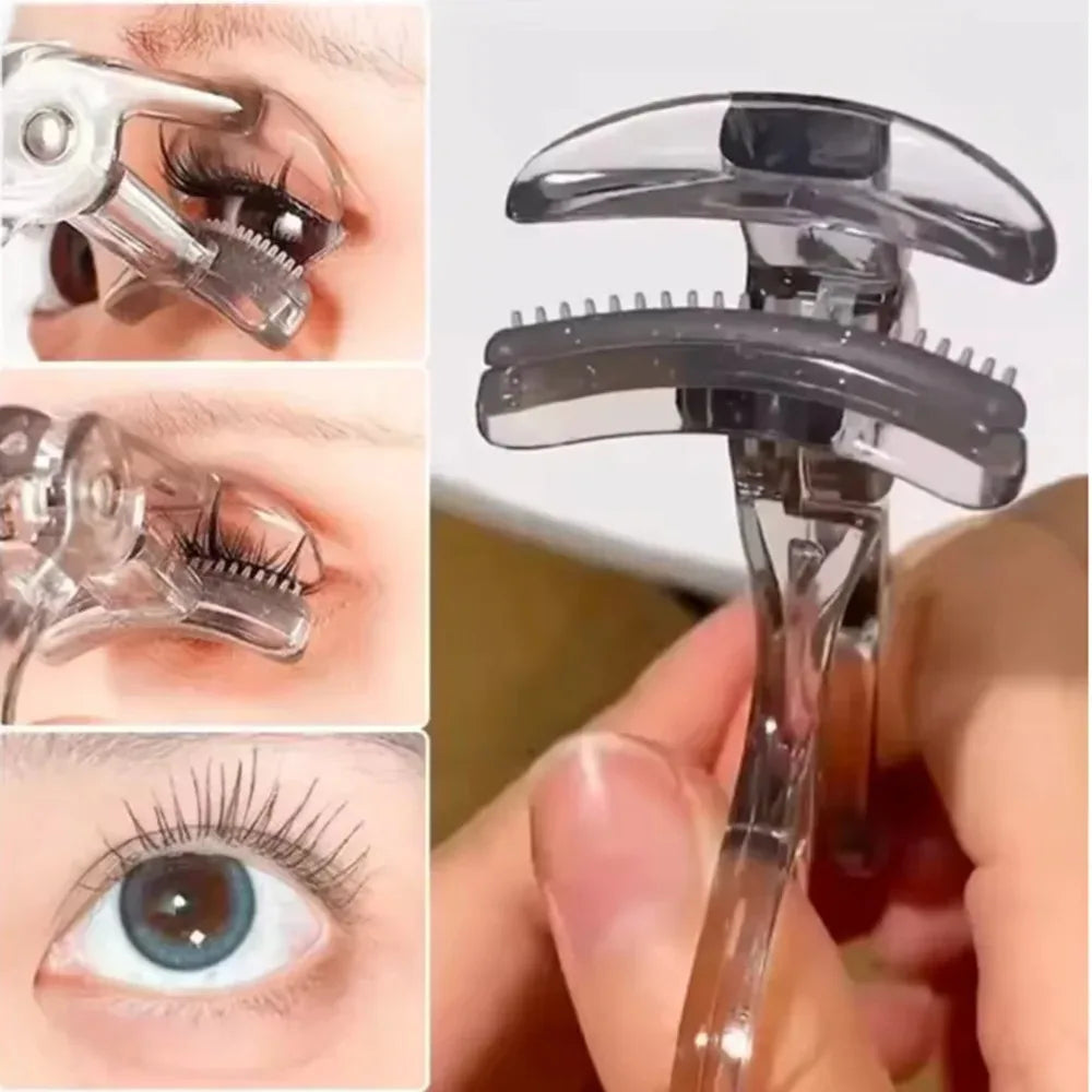 Dual-Type Eyelash Curler with Comb – Wide & Partial Clip Options, Waterproof, Long-Lasting, Natural Curl, Unisex Certified