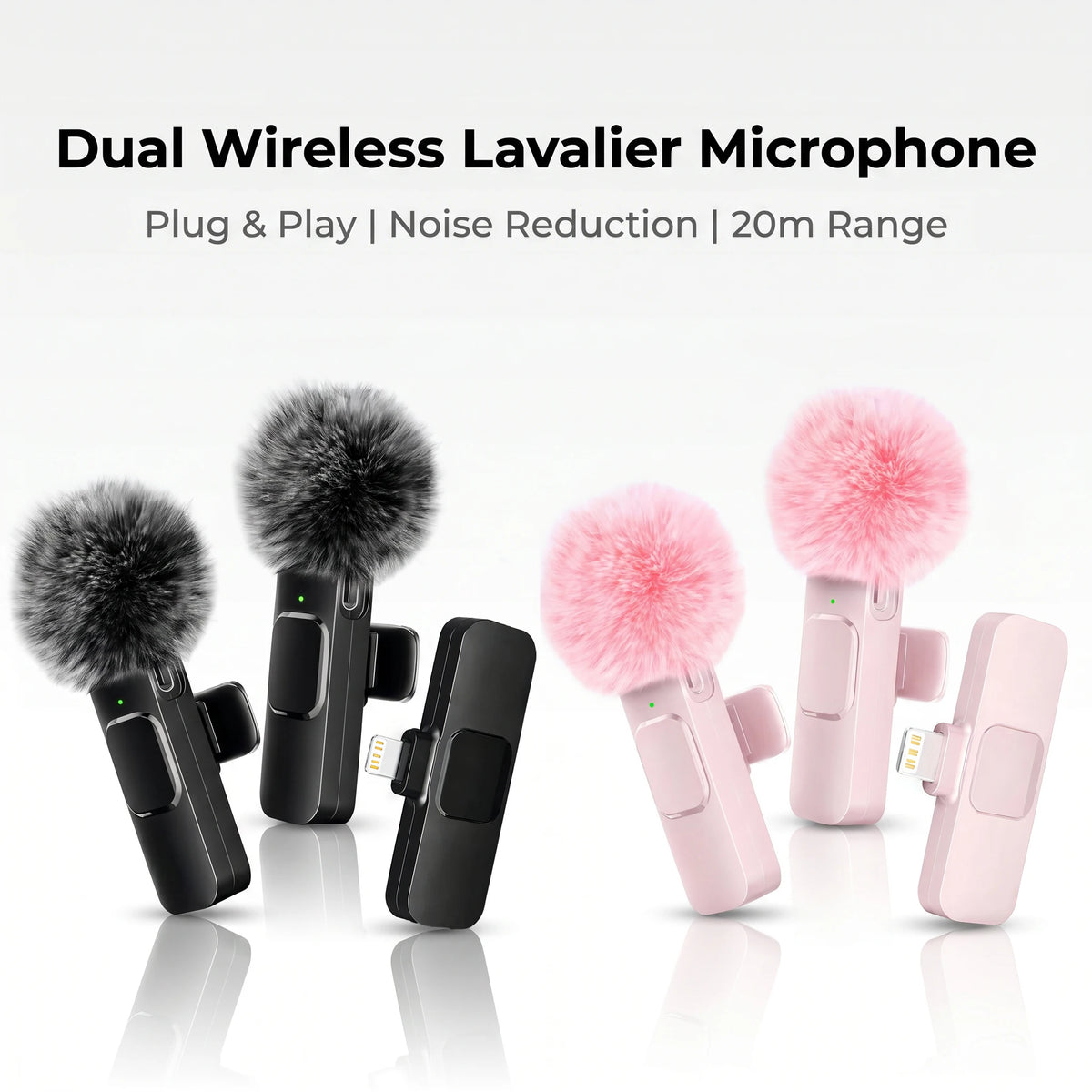 Wireless Lapel Microphone with Lightning Connector – Mini Clip-On Mic for Live Streaming & Vlogs