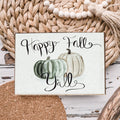 Happy Fall Y’all Wooden Sign – Pastel Farmhouse Autumn Wall Decor, 6"x4"