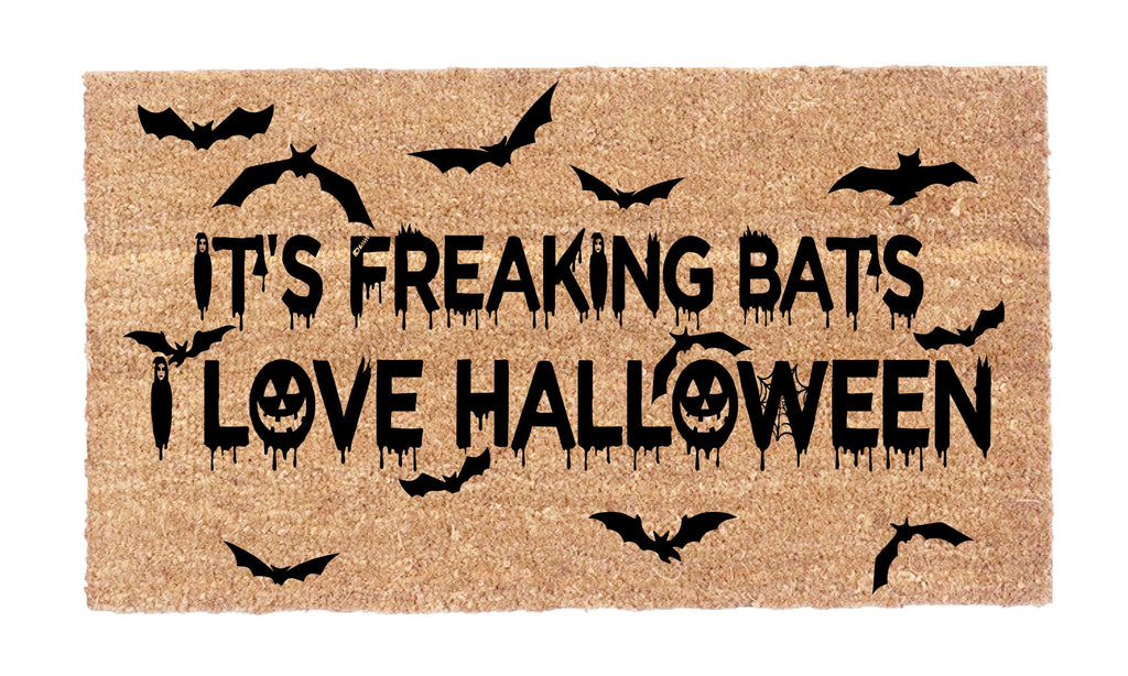It's Freaking Bats Halloween Coir Doormat – Outdoor Entrance Rug 18"x30"