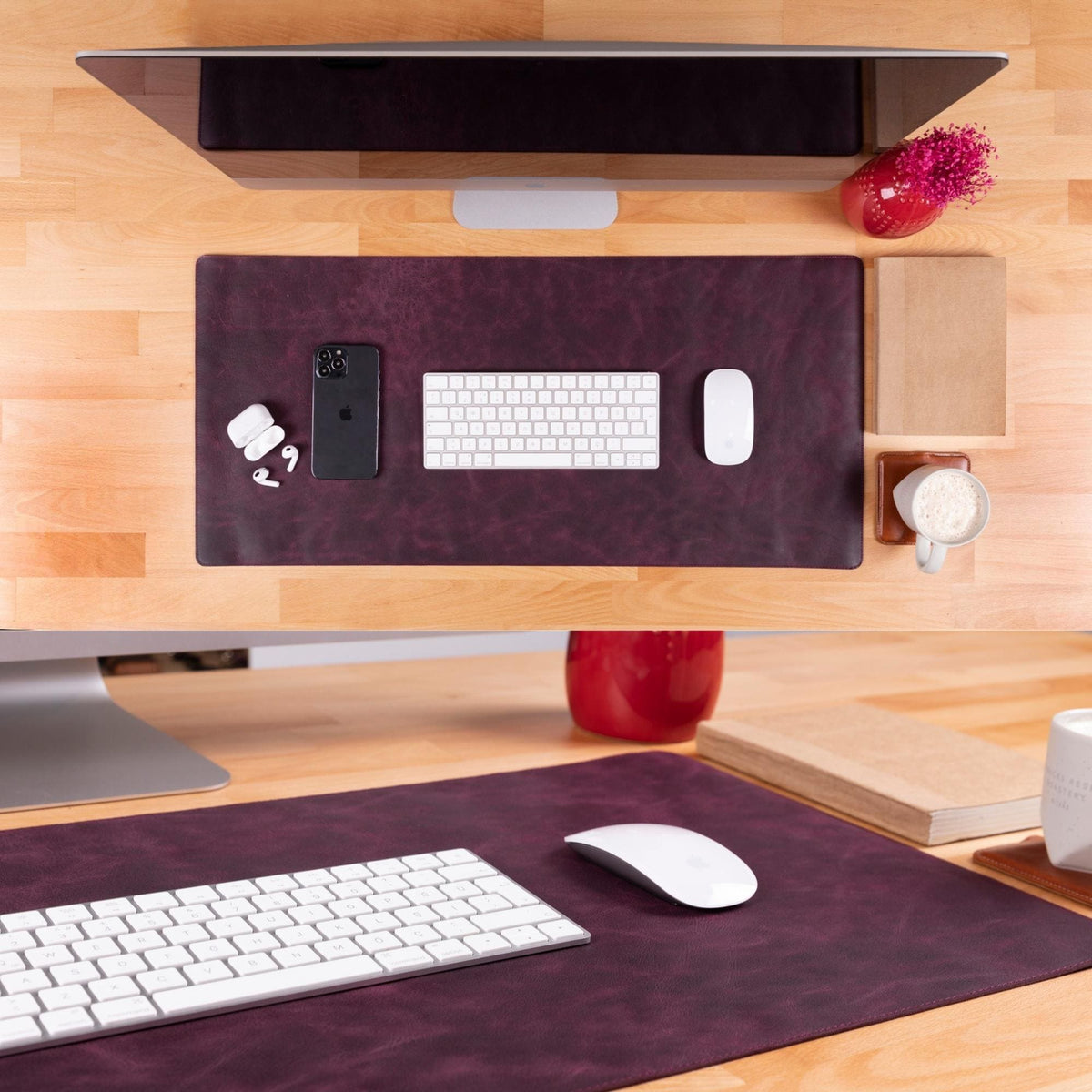 Rawlins Genuine Leather Desk Pad – Large Non-Slip Mouse & Keyboard Mat