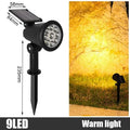 9 LED RGB Solar Spot Lights Outdoor – IP65 Waterproof Color-Changing Landscape Lights