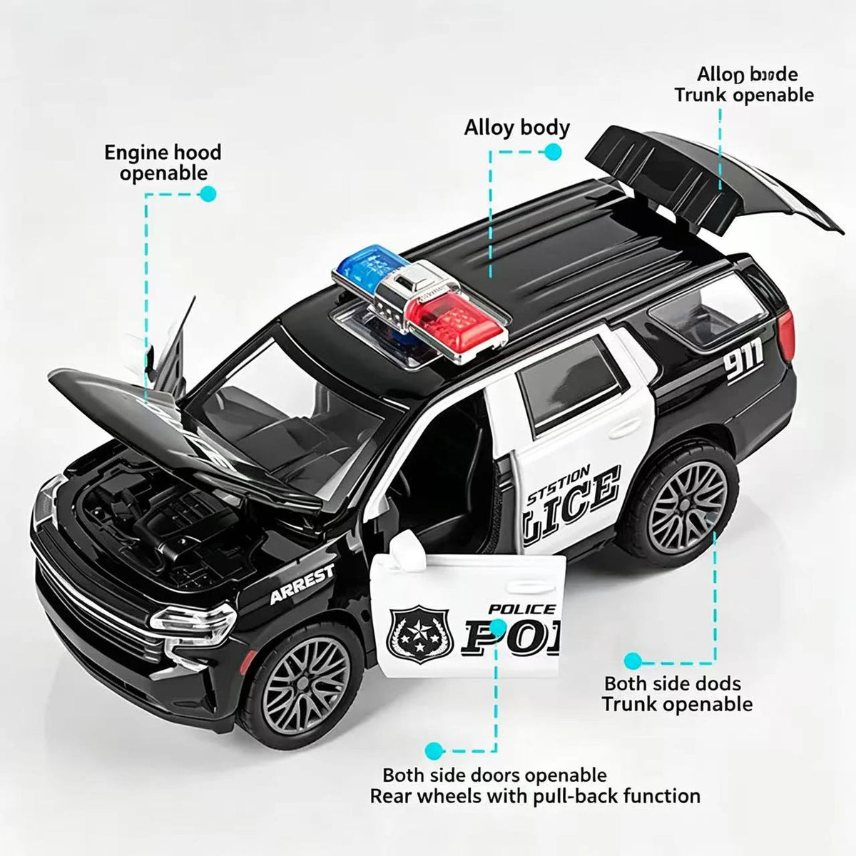Alloy Pull-Back Toy Car with Openable Doors – Diecast Collectible Vehicle for Kids