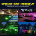 9 LED RGB Solar Spot Lights Outdoor – IP65 Waterproof Color-Changing Landscape Lights