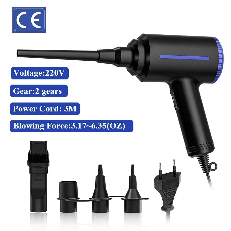 500W Electric Air Duster & Air Pump 2-in-1 – Powerful Computer Keyboard Cleaner & Inflator