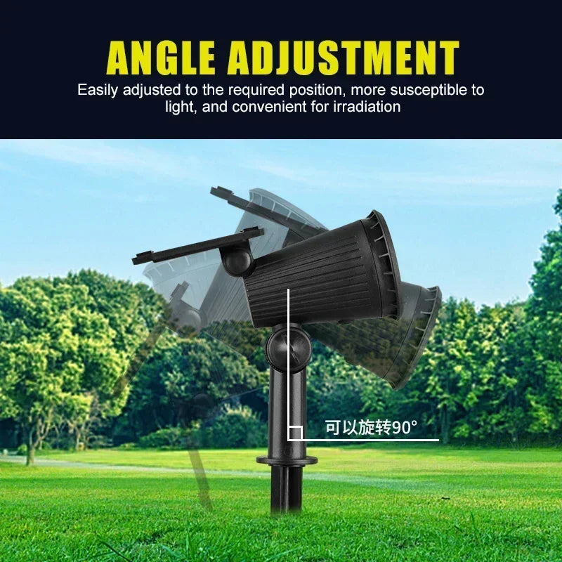 9 LED RGB Solar Spot Lights Outdoor – IP65 Waterproof Color-Changing Landscape Lights