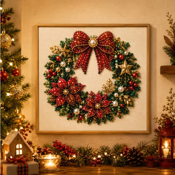 Santa Claus Pearl Diamond Painting Art Kit DIY Hand Painting Christmas Decorative Picture of Festive Atmosphere Gifts