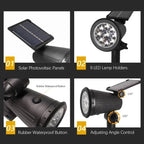 9 LED RGB Solar Spot Lights Outdoor – IP65 Waterproof Color-Changing Landscape Lights