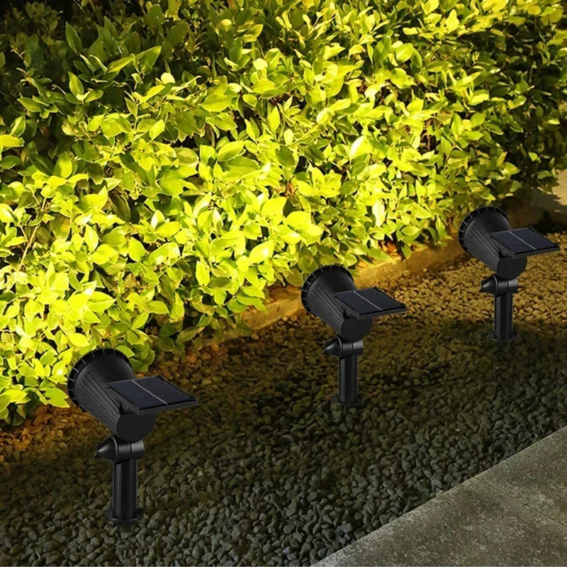 9 LED RGB Solar Spot Lights Outdoor – IP65 Waterproof Color-Changing Landscape Lights