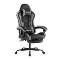 Ergonomic Gaming Office Chair with Footrest, Racing Design in Black for Enhanced Comfort and Support