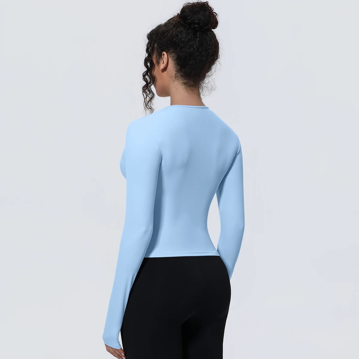 Women's Long Sleeve Yoga & Gym Top – Slim Fit Breathable Workout Shirt for Running & Fitness