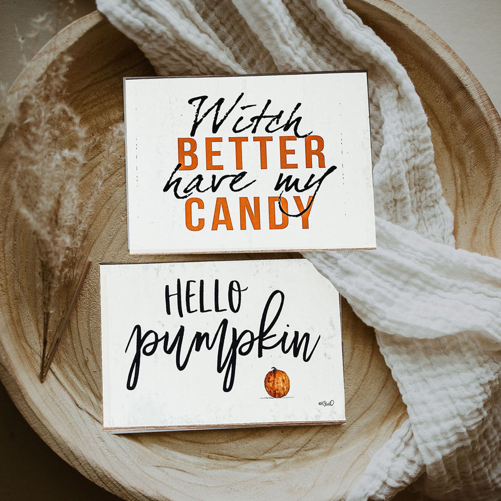 Hello Pumpkin Rustic Wooden Wall Sign – Fall Farmhouse Home Decor, 8"x12"